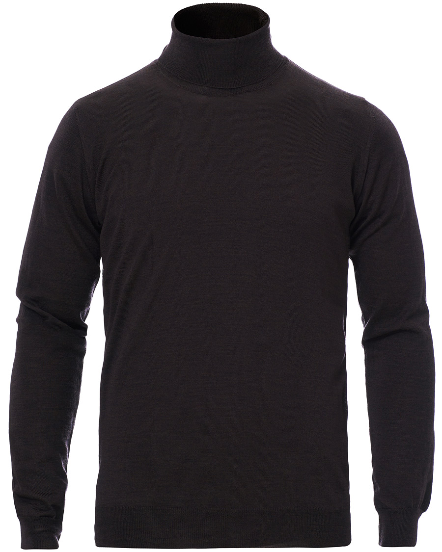 Herren | Pullover | Oscar Jacobson | Cole Extra Fine Merino Rollneck Brown