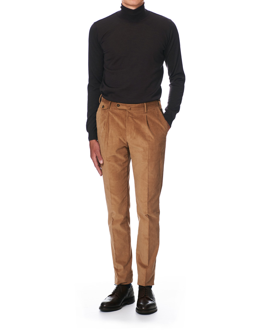 Herren | Pullover | Oscar Jacobson | Cole Extra Fine Merino Rollneck Brown