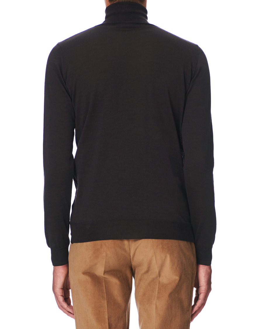 Herren | Pullover | Oscar Jacobson | Cole Extra Fine Merino Rollneck Brown