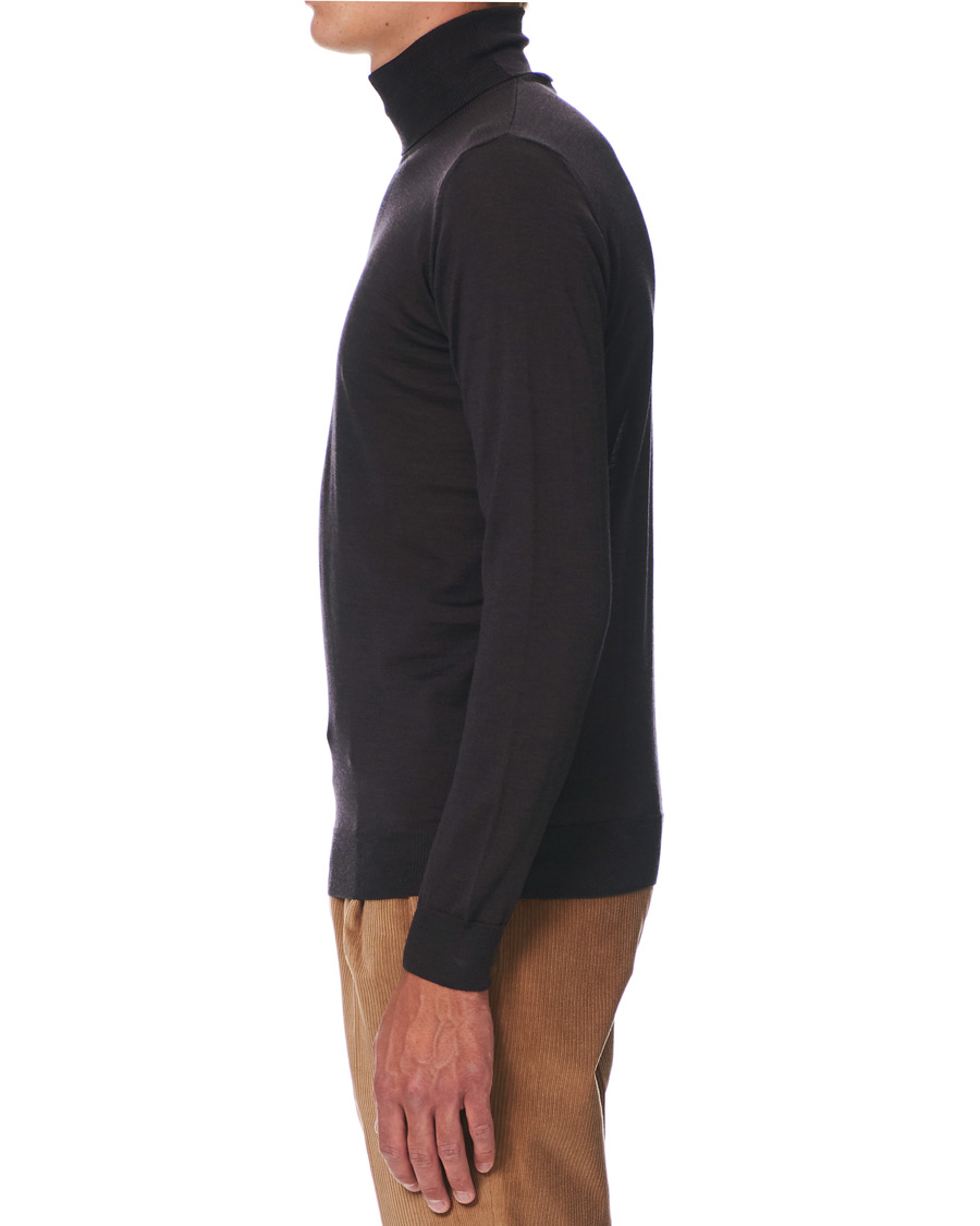 Herren | Pullover | Oscar Jacobson | Cole Extra Fine Merino Rollneck Brown