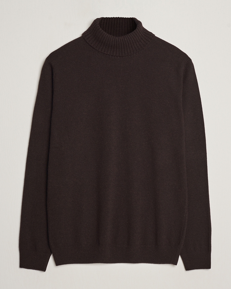Herren | Pullover | Oscar Jacobson | Salim Wool/Cashmere Rollneck Brown