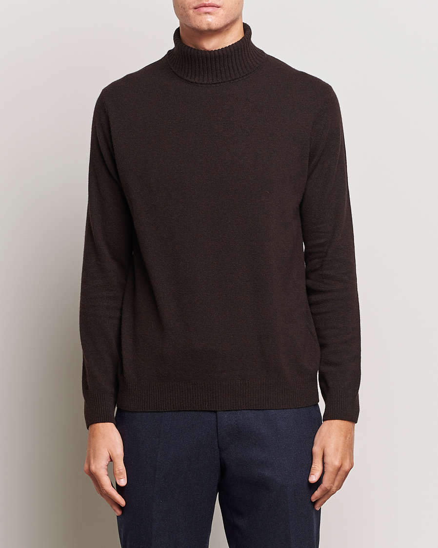 Herren | Pullover | Oscar Jacobson | Salim Wool/Cashmere Rollneck Brown