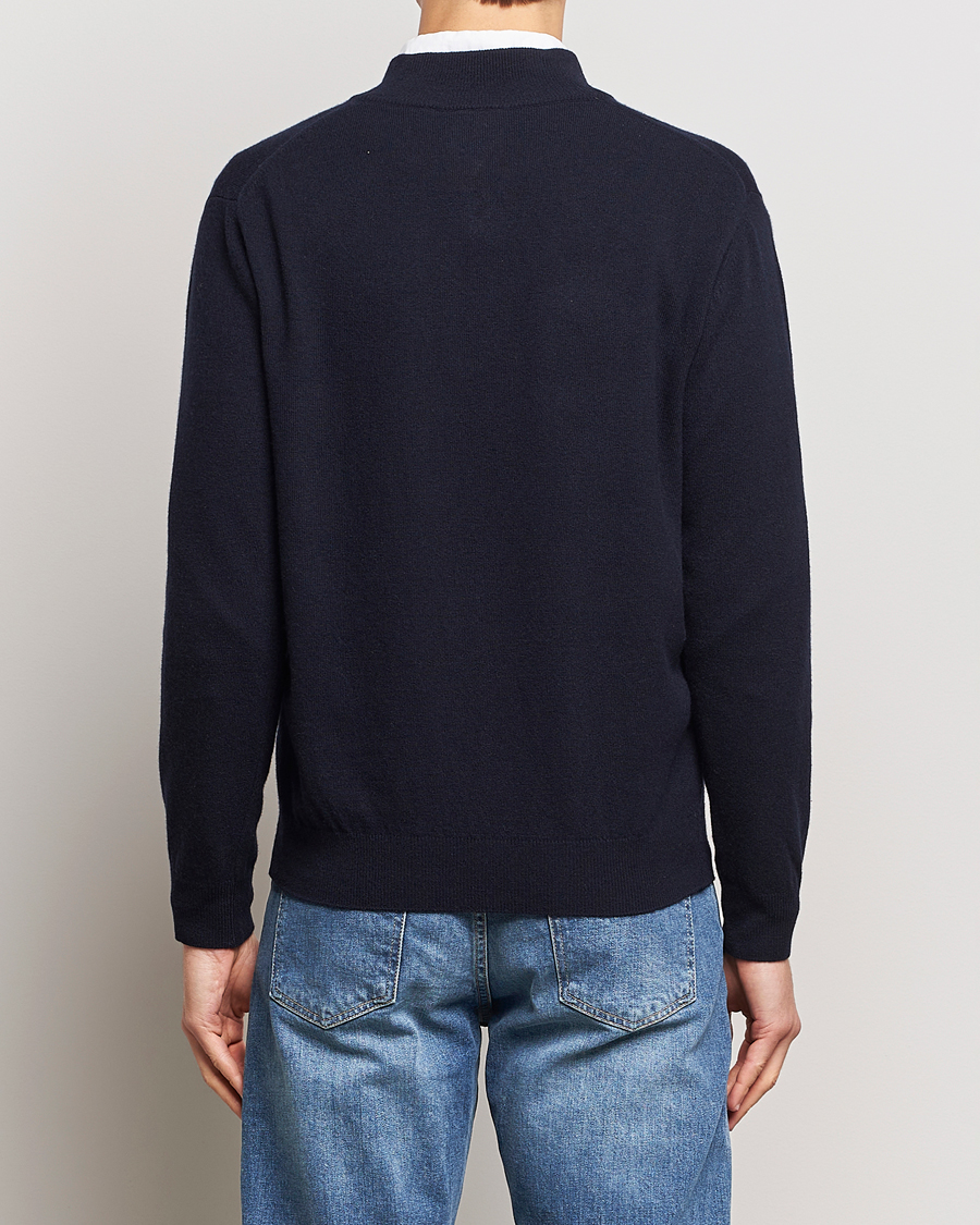 Herren | Pullover | Oscar Jacobson | Patton Wool/Cashmere Half Zip Navy