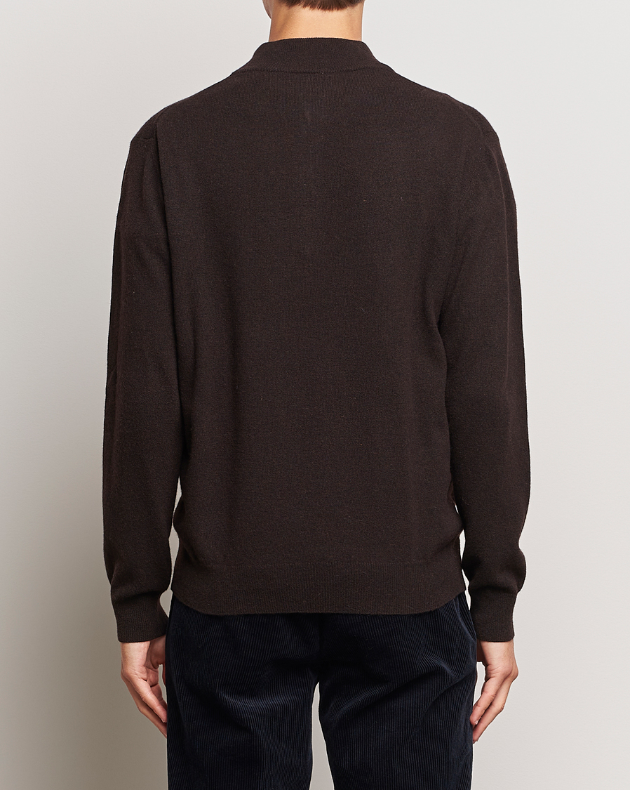 Herren | Pullover | Oscar Jacobson | Patton Wool/Cashmere Half Zip Brown