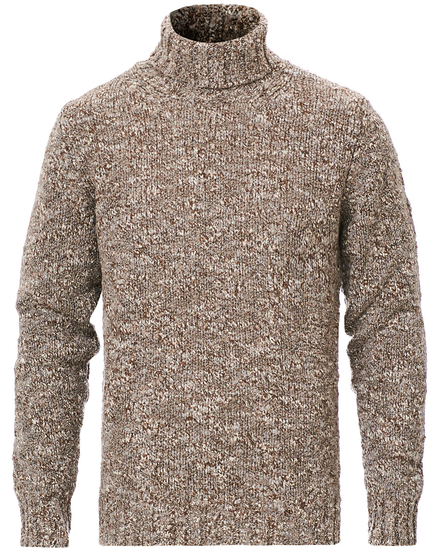 Herren | Pullover | Oscar Jacobson | Kristopher Boucle Wool Rollneck Beige