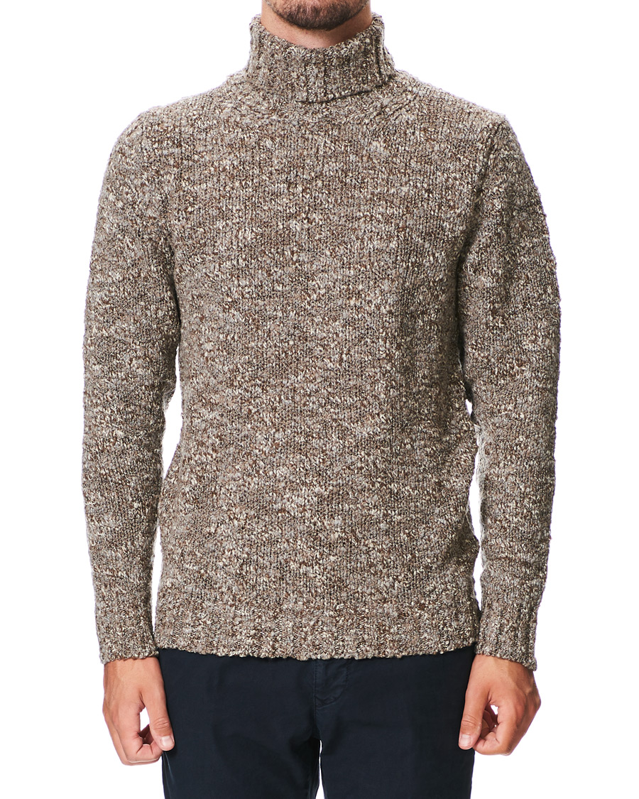 Herren |  | Oscar Jacobson | Kristopher Boucle Wool Rollneck Beige