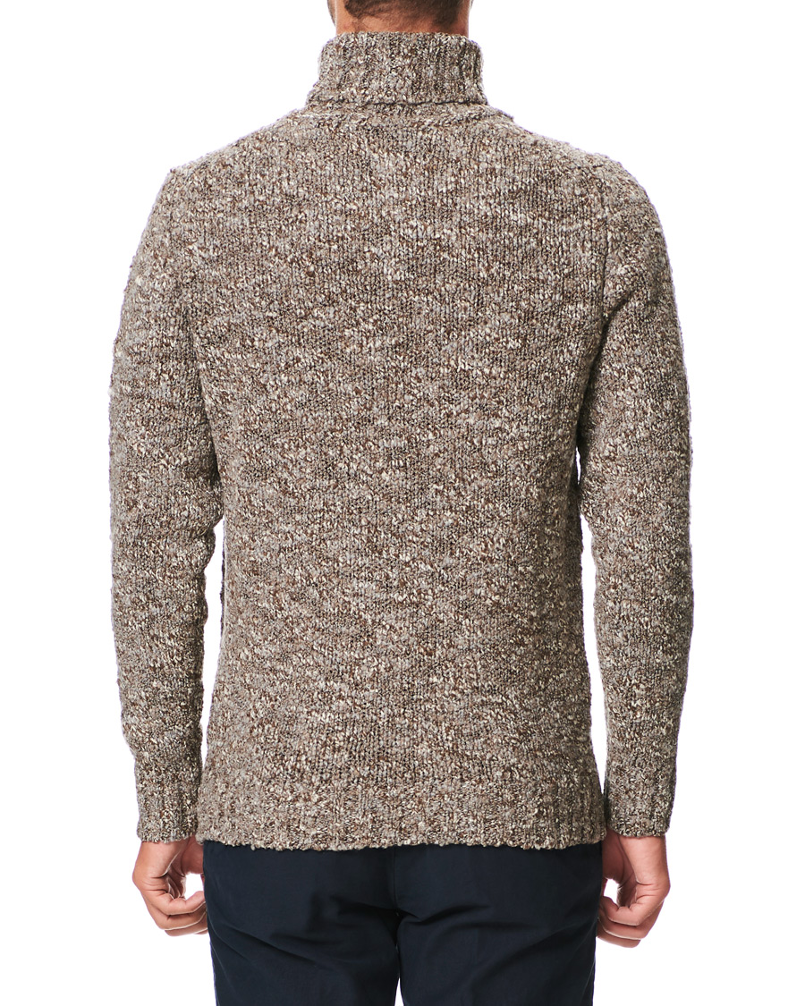 Herren | Pullover | Oscar Jacobson | Kristopher Boucle Wool Rollneck Beige