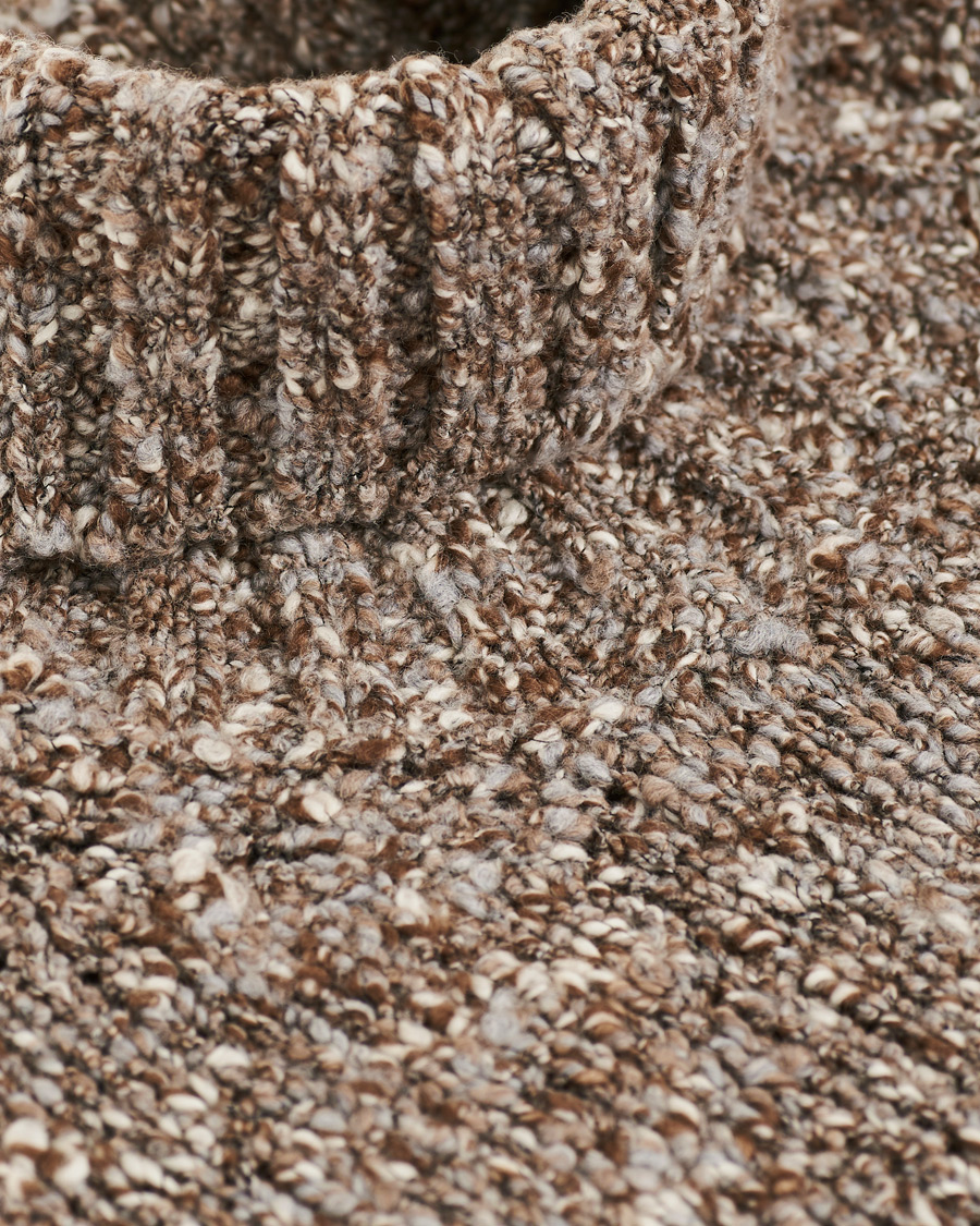 Herren | Pullover | Oscar Jacobson | Kristopher Boucle Wool Rollneck Beige