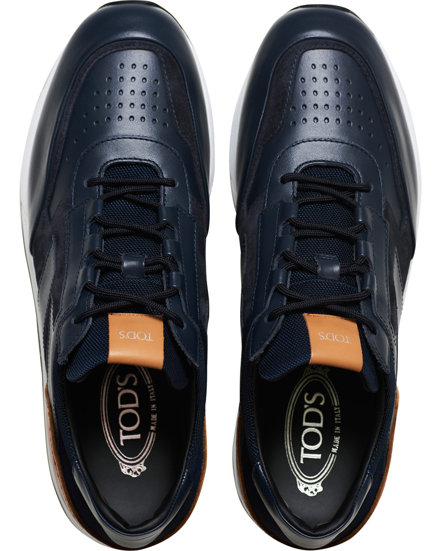 Herren | Tod's Allaciato Luxury Running Sneaker Navy Calf | Tod's | Allaciato Luxury Running Sneaker Navy Calf
