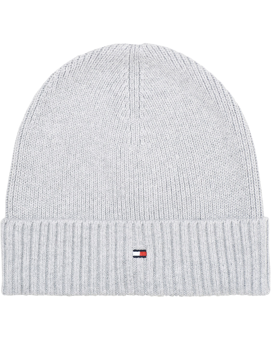 Herren | Tommy Hilfiger Pima Cotton Beanie Light Grey Melange | Tommy Hilfiger | Pima Cotton Beanie Light Grey Melange