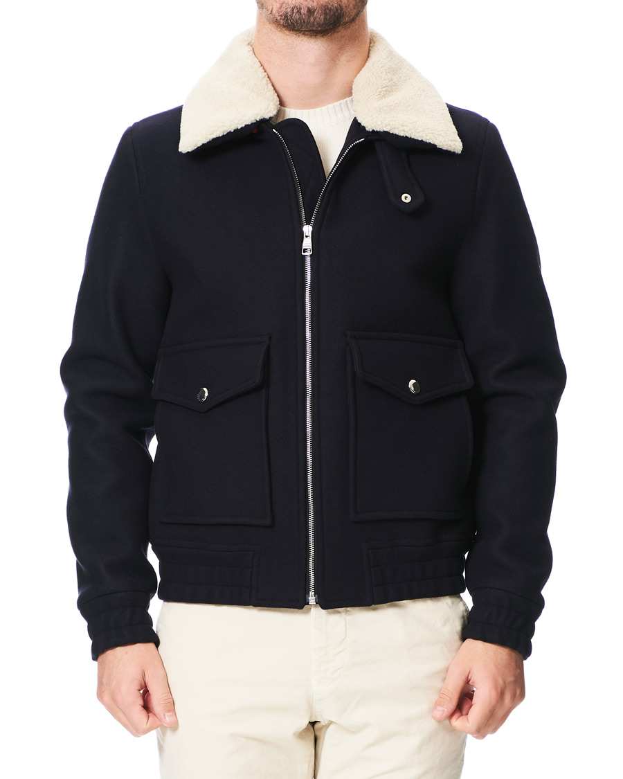 Herren | Jacken | Tommy Hilfiger | Shearling Collar Flight Jacket Desert Sky
