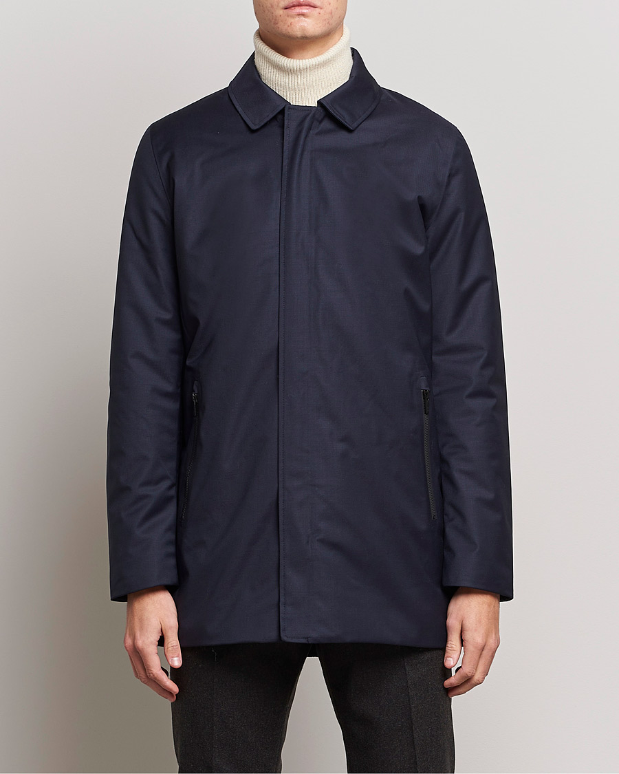 Herren | Minimalistische Jacken | UBR | Regulator Coat Savile Dark Navy Wool