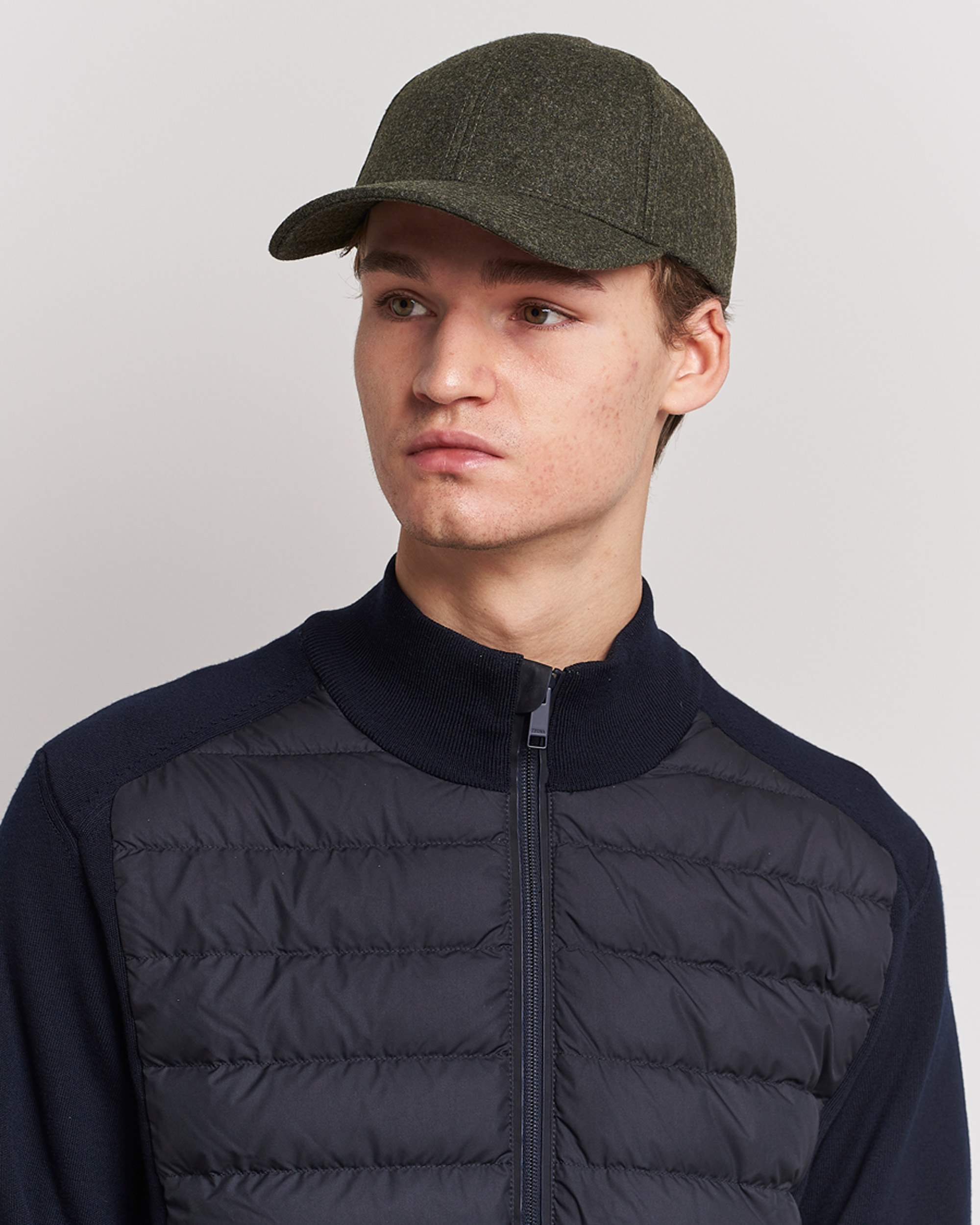 Herren | Varsity Headwear | Varsity Headwear | Flannel Baseball Cap Forest Green