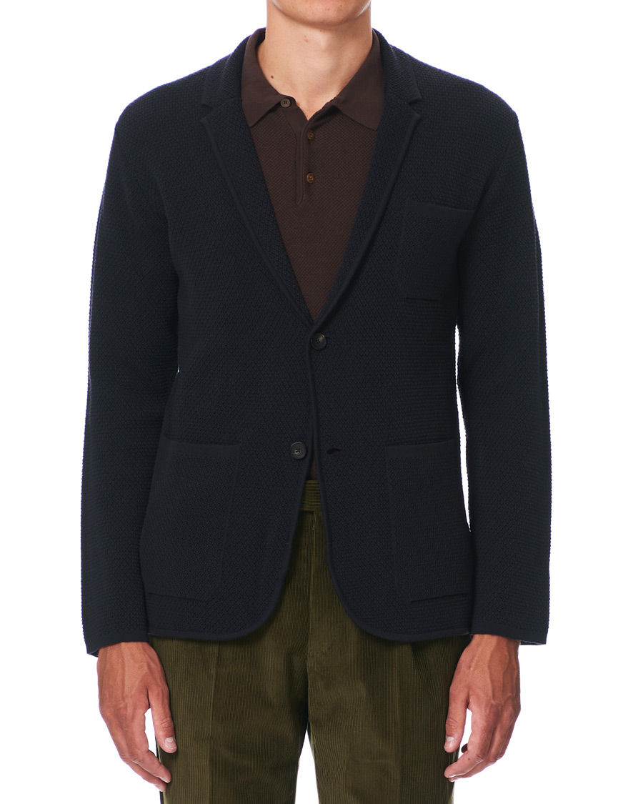 Herren | Sakkos | Z Zegna | Deconstructed Knitted Blazer Navy Blue