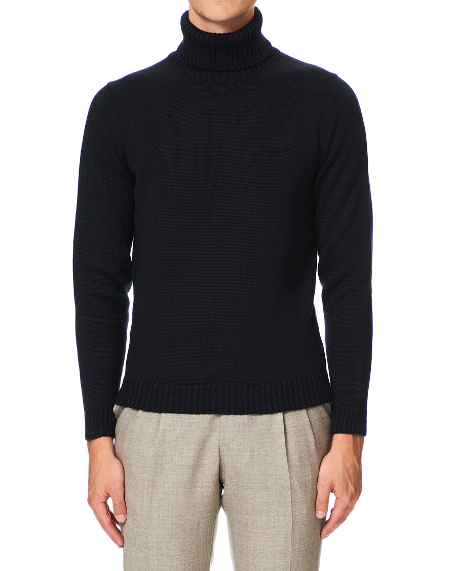 Herren | Pullover | Zanone | Virgin Merino Wool Rollneck Navy