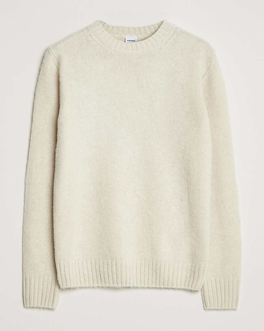 Herren | Pullover | Aspesi | Brushed Shetland Sweater Cream