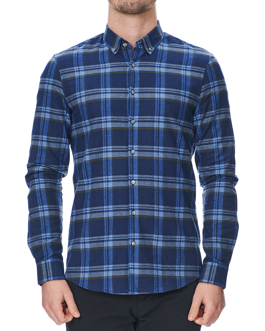 Herren | Hemden | Calvin Klein | Slim Fit Soft Touch Check Shirt Blue