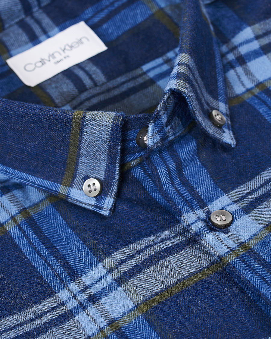 Herren | Hemden | Calvin Klein | Slim Fit Soft Touch Check Shirt Blue