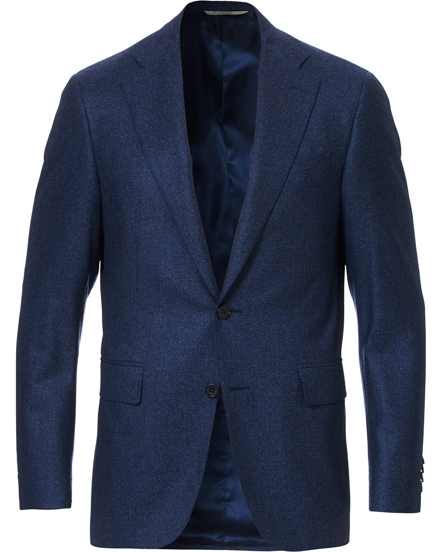 Herren | Sakkos | Canali | Capri Flannel Blazer Dark Blue