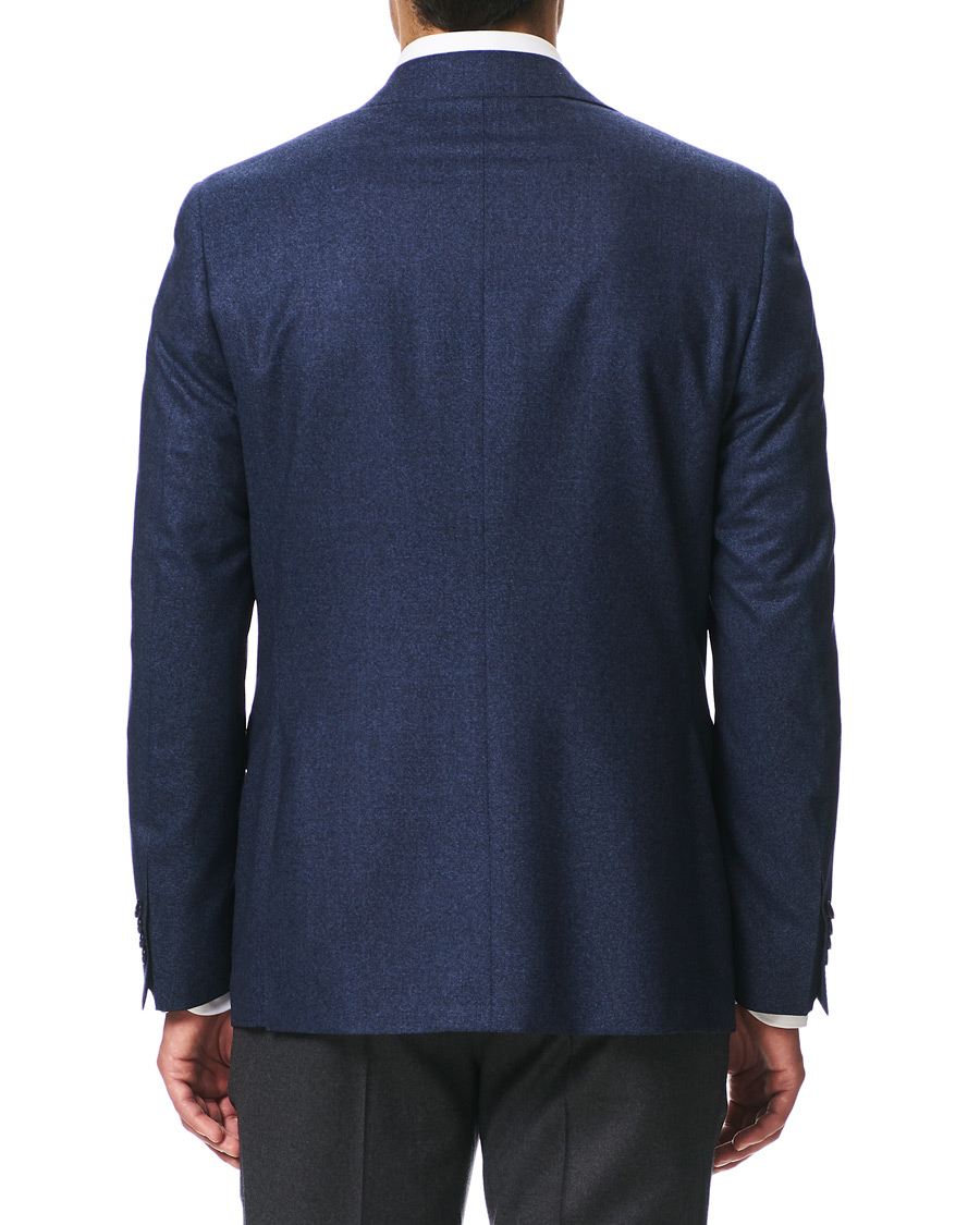 Herren | Sakkos | Canali | Capri Flannel Blazer Dark Blue