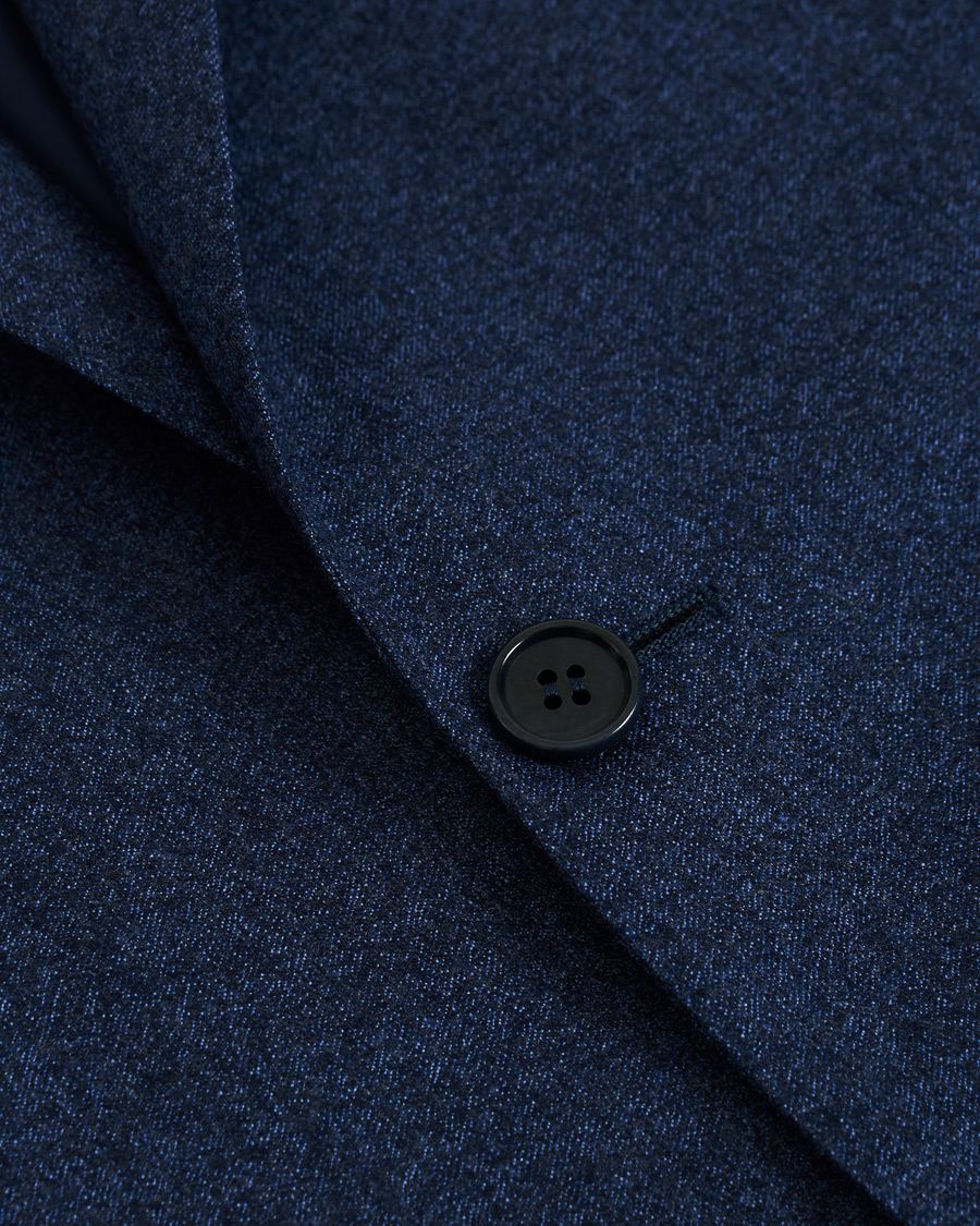 Herren | Sakkos | Canali | Capri Flannel Blazer Dark Blue
