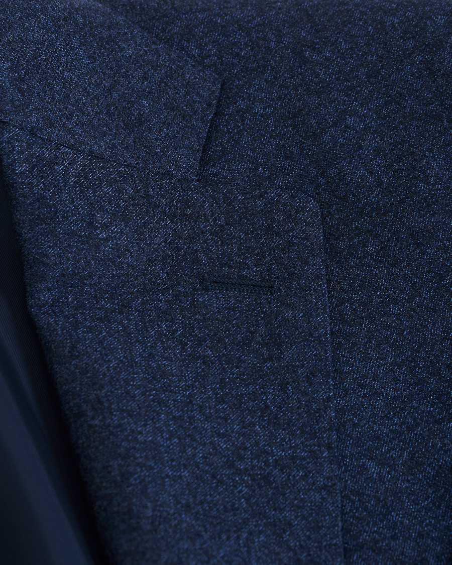 Herren | Sakkos | Canali | Capri Flannel Blazer Dark Blue