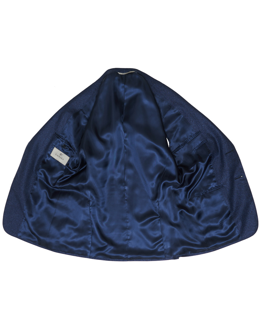 Herren | Sakkos | Canali | Capri Flannel Blazer Dark Blue