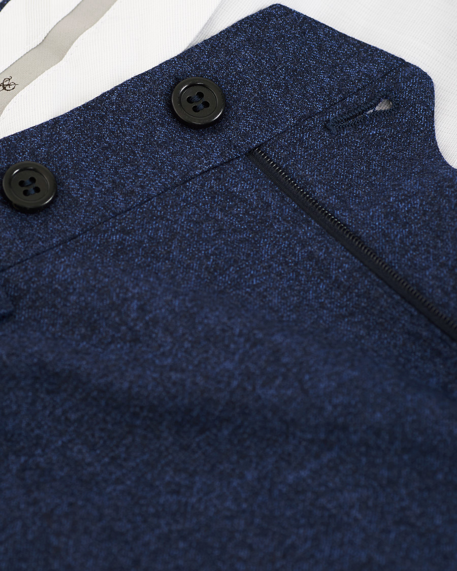 Herren | Hosen | Canali | Slim Fit Flannel Trousers Dark Blue