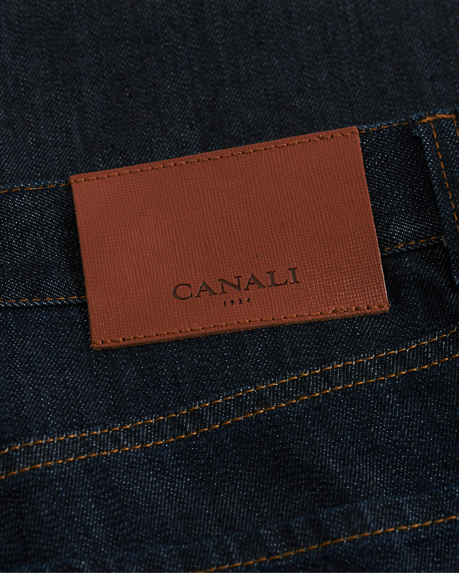 Herren | Jeans | Canali | Slim Fit Stretch Jeans Dark Rinse