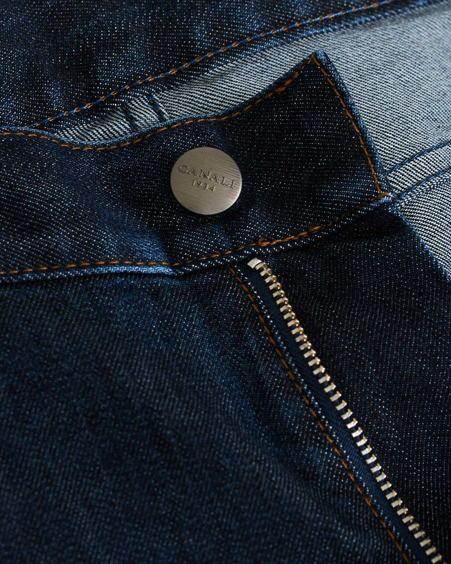 Herren | Jeans | Canali | Slim Fit Stretch Jeans Dark Blue Wash 46