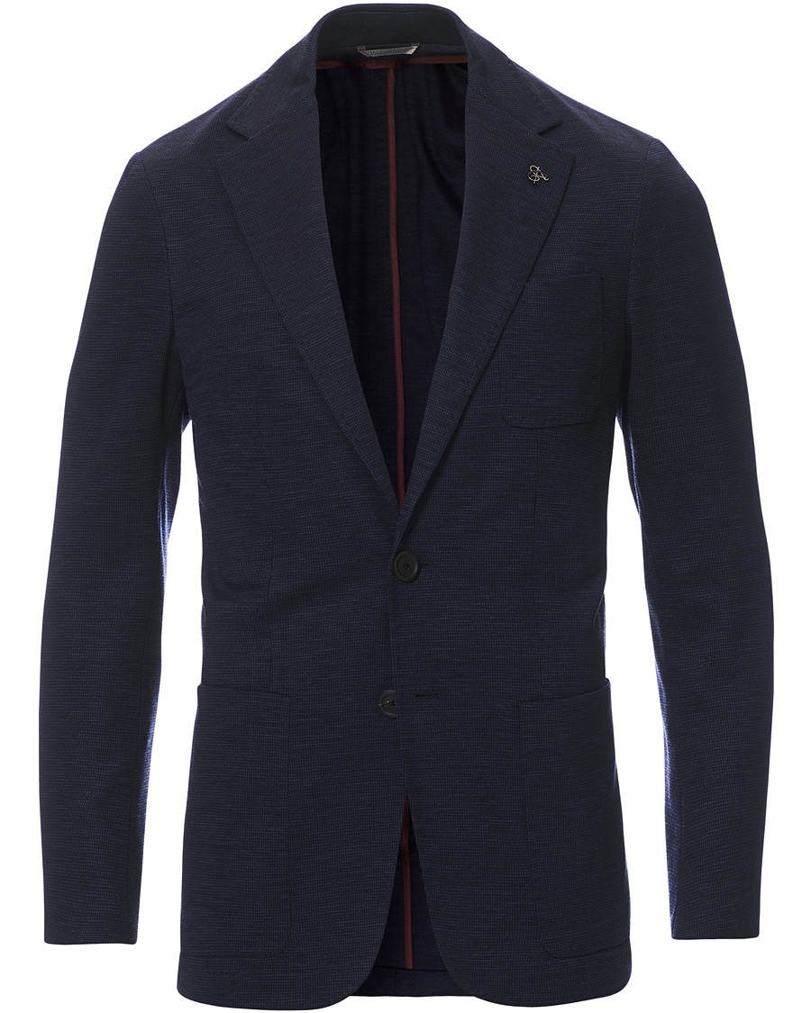 Herren | Sakkos | Canali | Wool Jersey Blazer Dark Blue