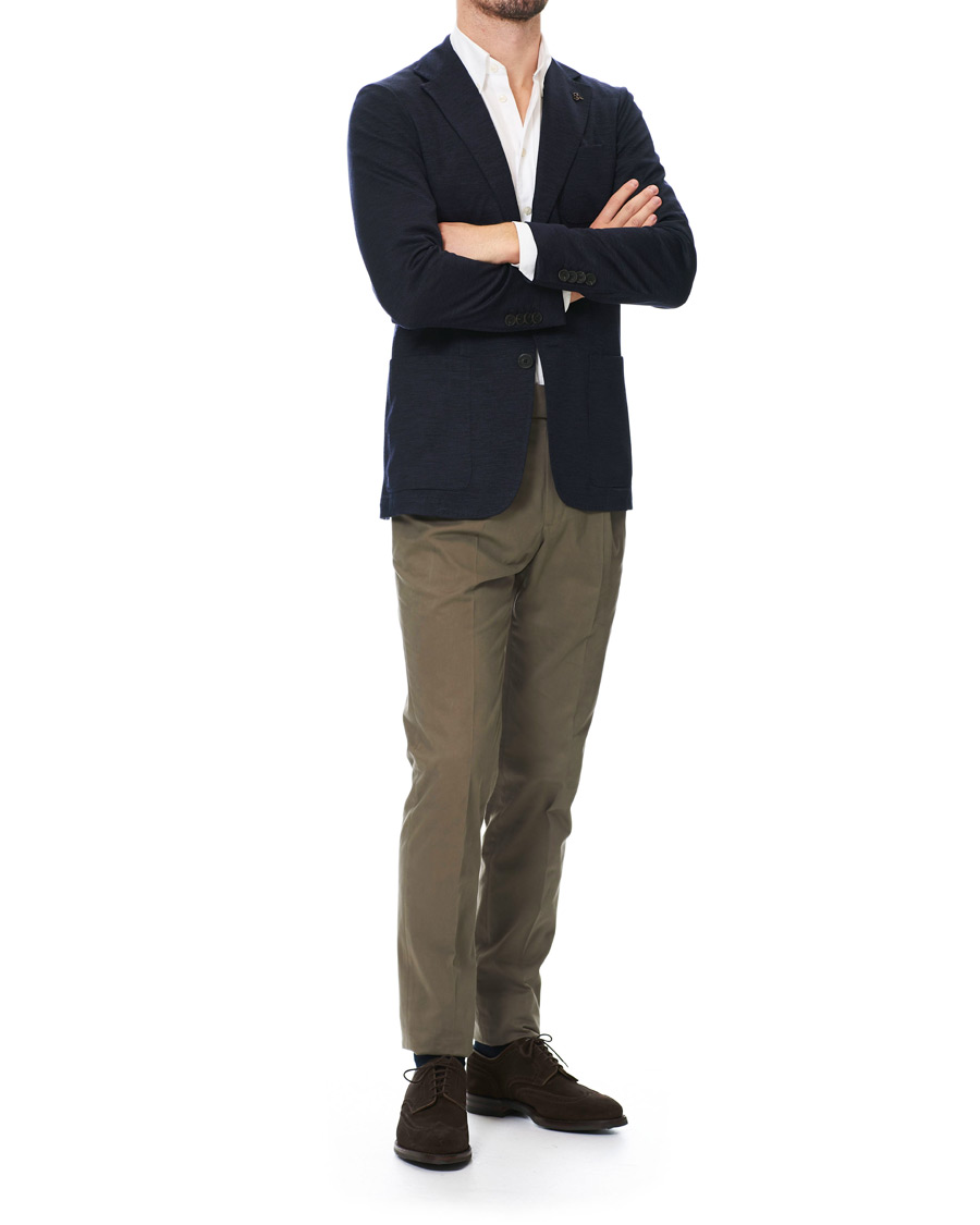 Herren | Sakkos | Canali | Wool Jersey Blazer Dark Blue