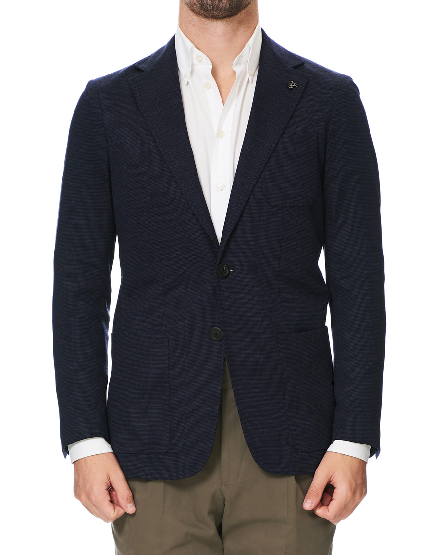 Herren | Sakkos | Canali | Wool Jersey Blazer Dark Blue
