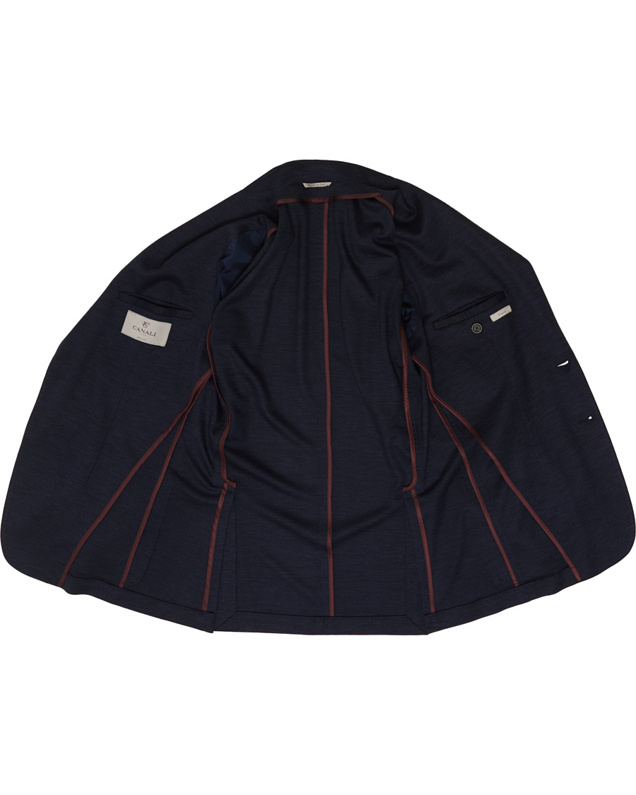 Herren | Sakkos | Canali | Wool Jersey Blazer Dark Blue