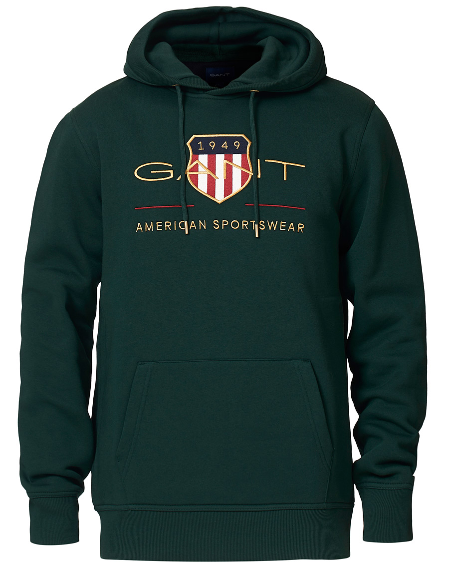 Herren | Pullover | GANT | Archive Shield Hoodie Tartan Green