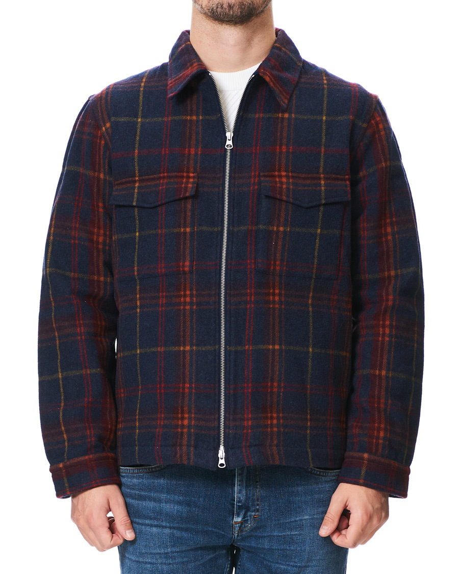 Herren | Hemden | GANT | Wool Blend Check Zip Overshirt Multi