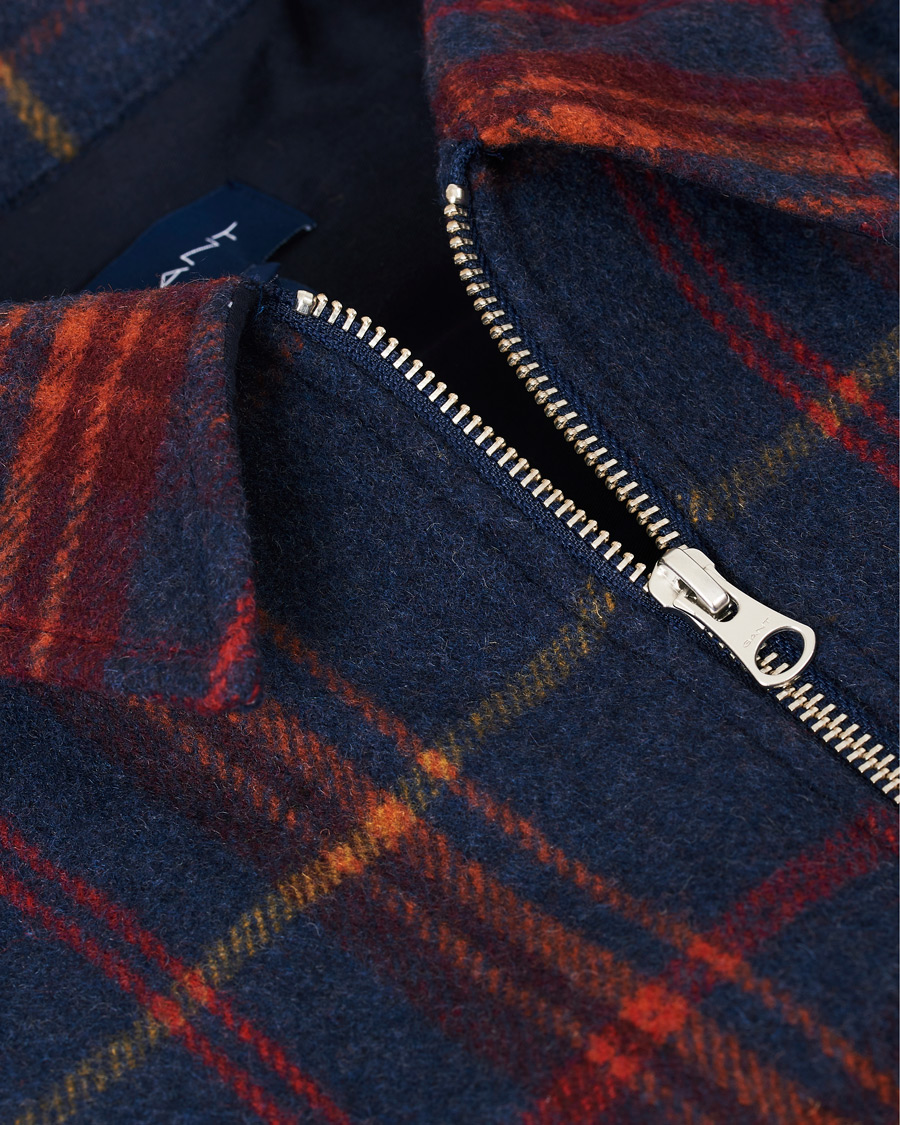 Herren | Hemden | GANT | Wool Blend Check Zip Overshirt Multi