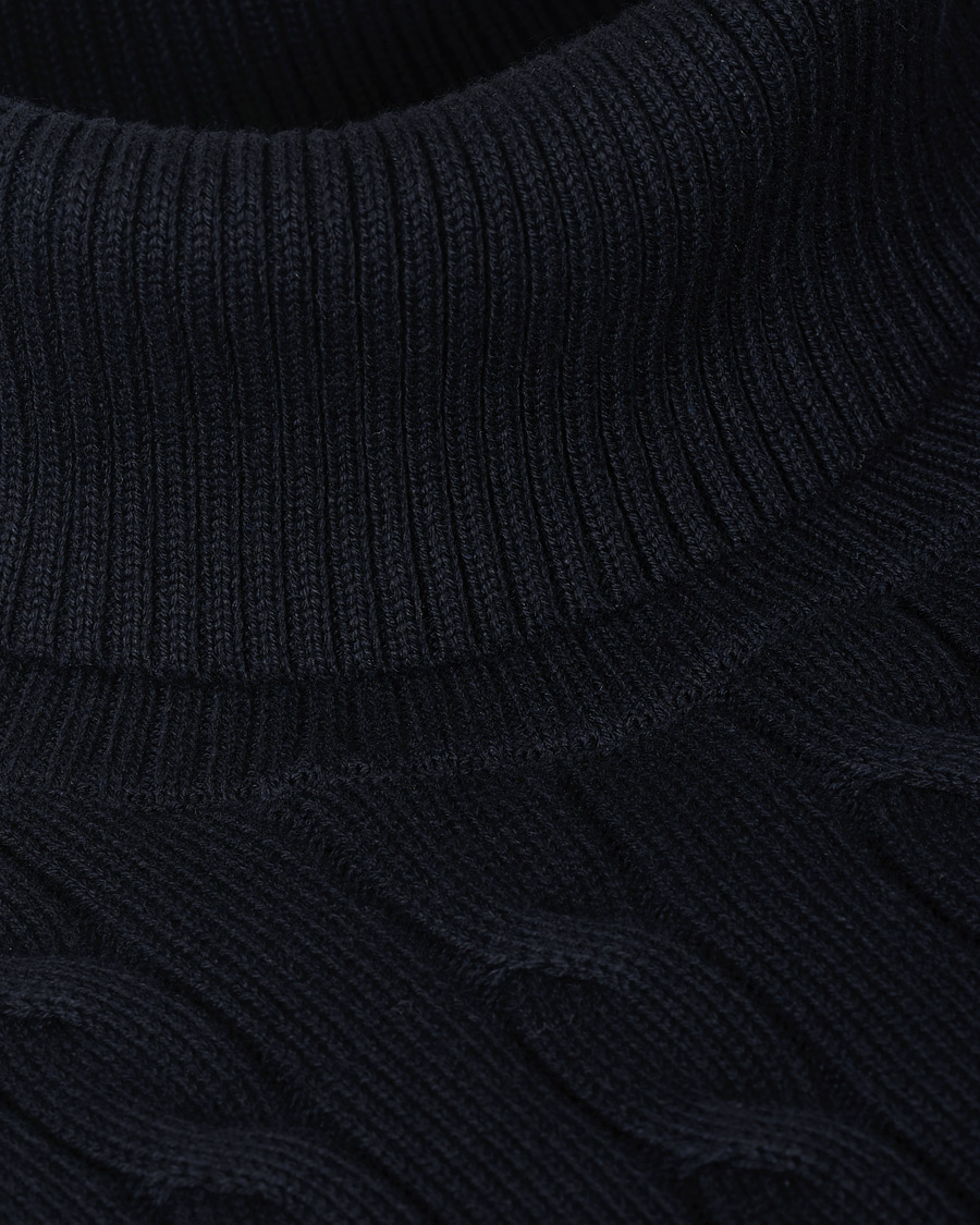 Herren | Pullover | GANT | Cotton Cable Turtleneck Evening Blue