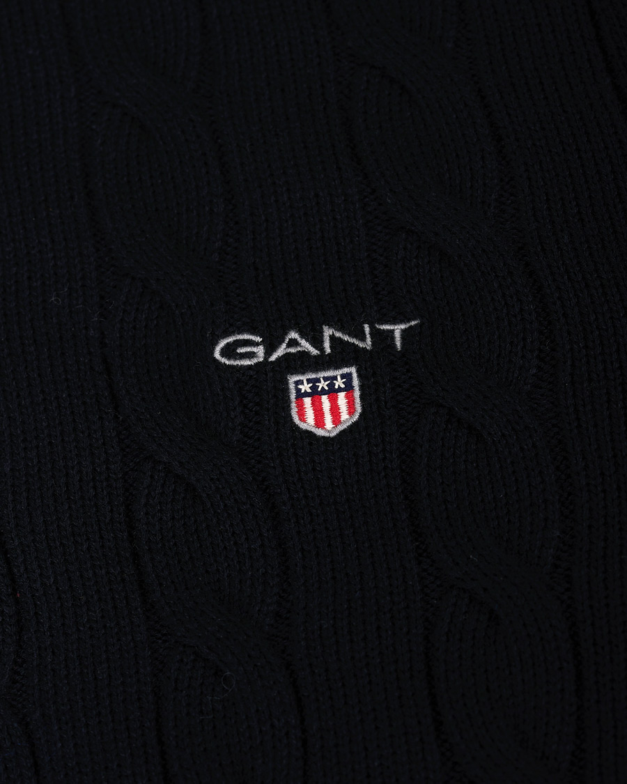Herren | Pullover | GANT | Cotton Cable Turtleneck Evening Blue