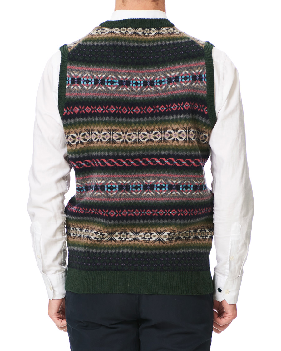 Herren | Pullover | Gant | Holiday Fairisle Slipover Tartan Green