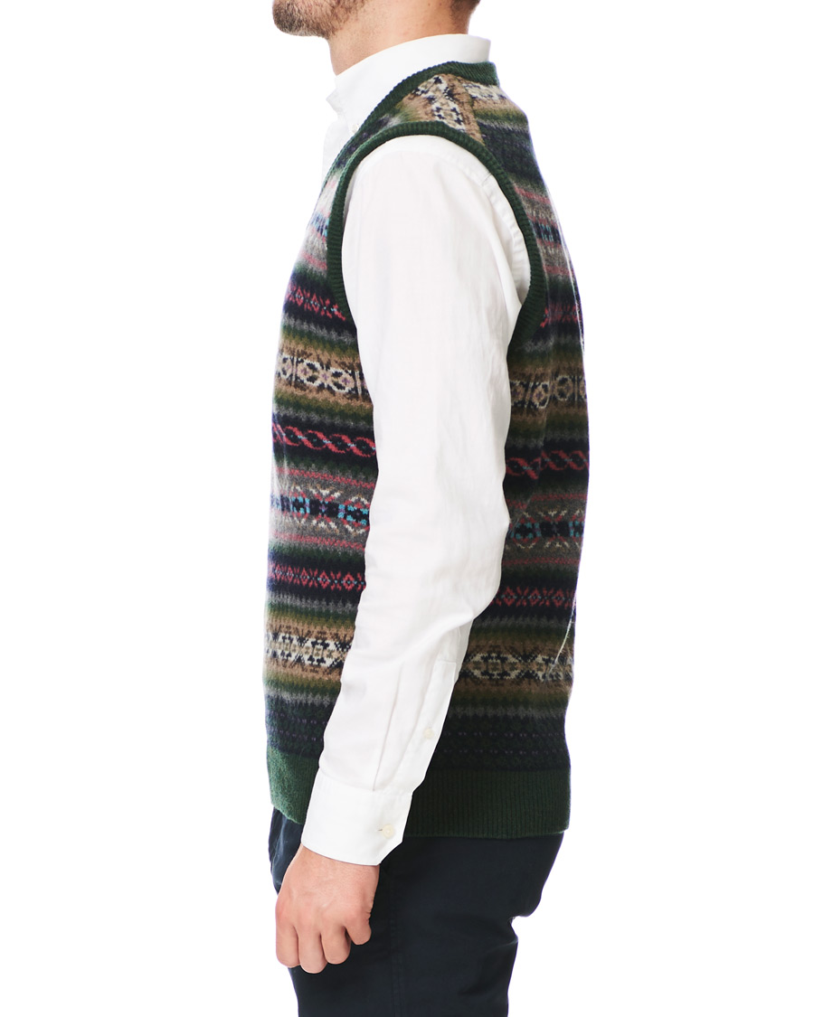 Herren | Pullover | Gant | Holiday Fairisle Slipover Tartan Green