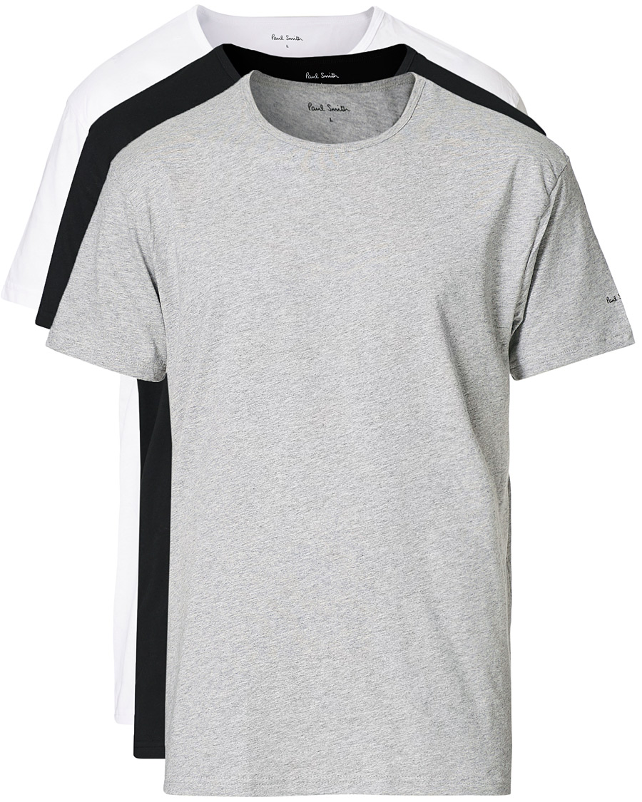 Herren | Paul Smith 3-pack T-shirt White/Black/Grey | Paul Smith | 3-pack T-shirt White/Black/Grey