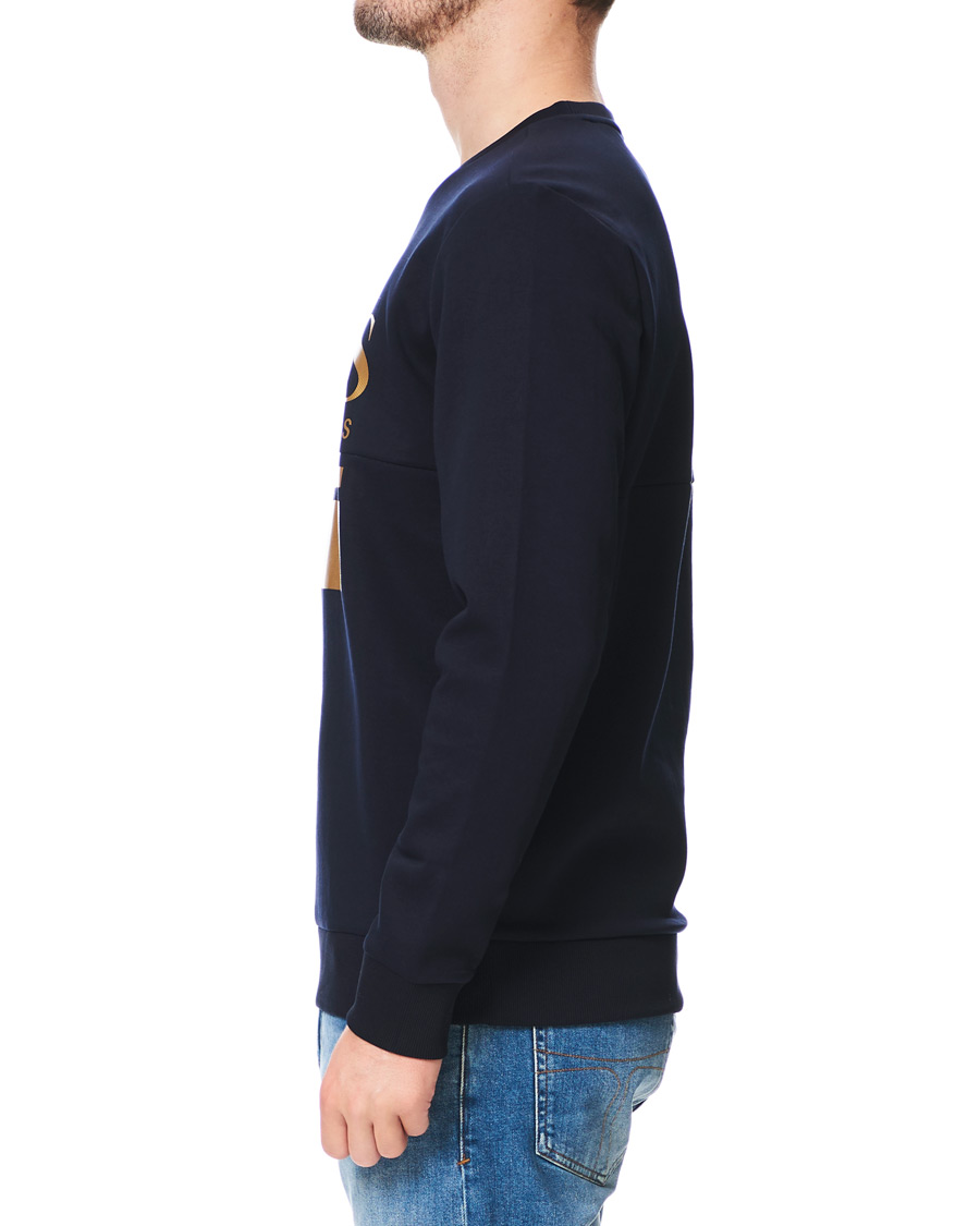 Herren | Pullover | BOSS GREEN | BOSS Athleisure Salbo Crew Neck Sweater Navy/Gold