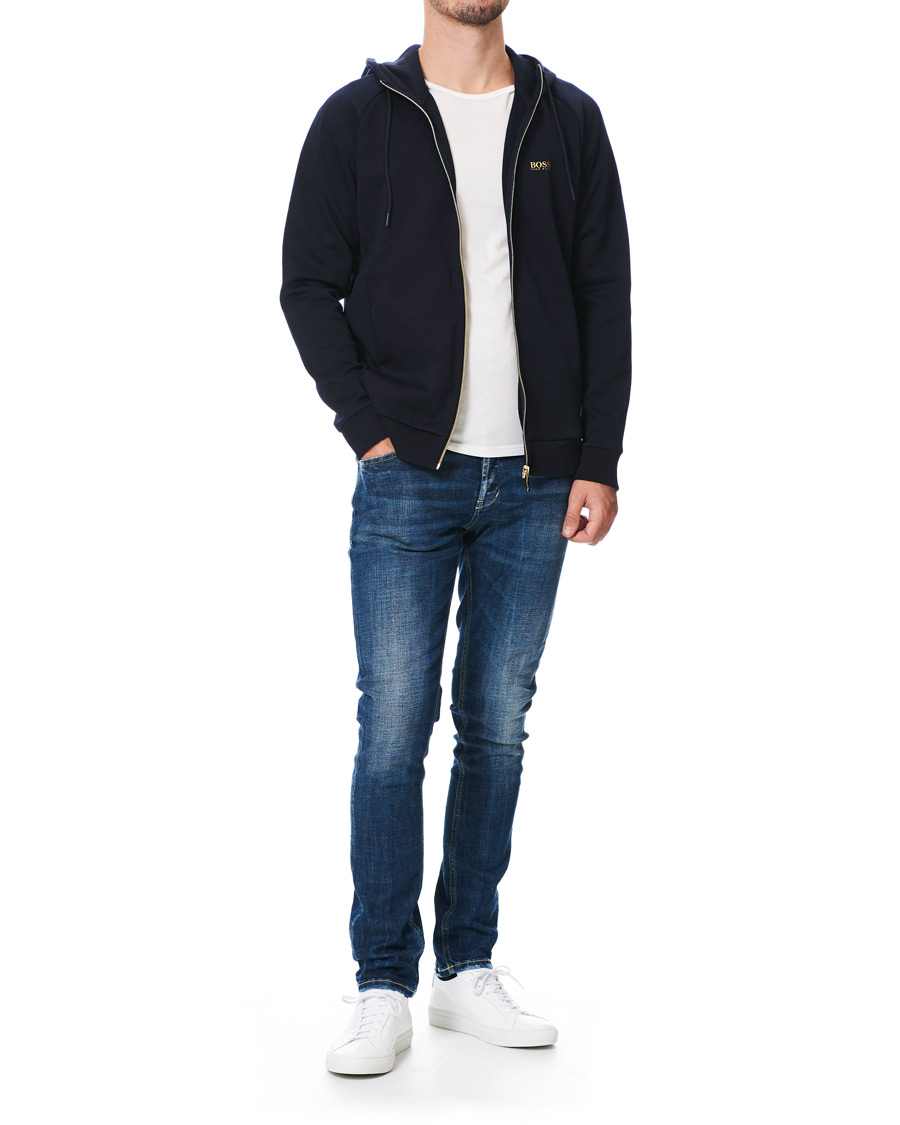Herren | Pullover | BOSS GREEN | BOSS Athleisure Saggy Full Zip Hoodie Navy/Gold