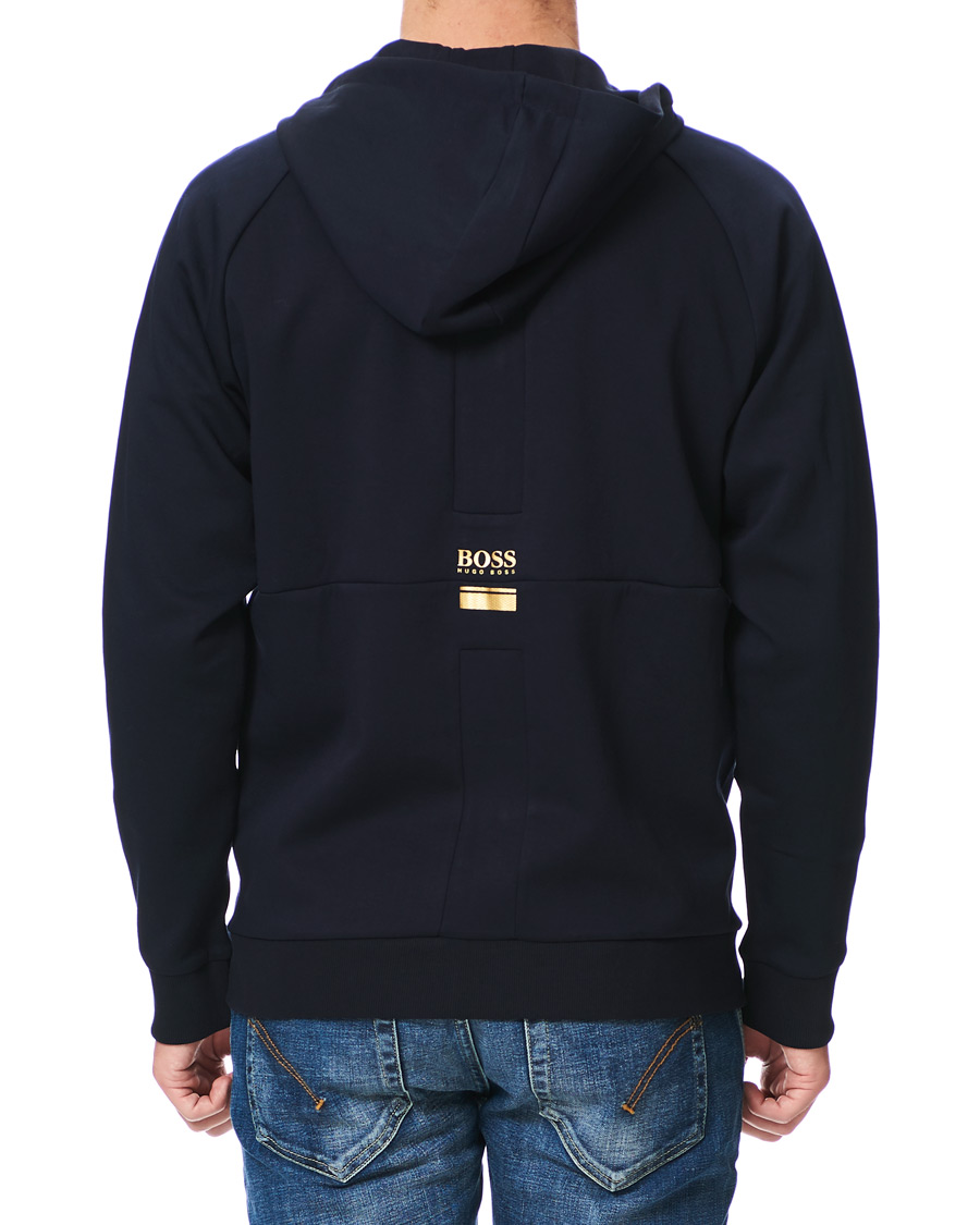 Herren | Pullover | BOSS GREEN | BOSS Athleisure Saggy Full Zip Hoodie Navy/Gold