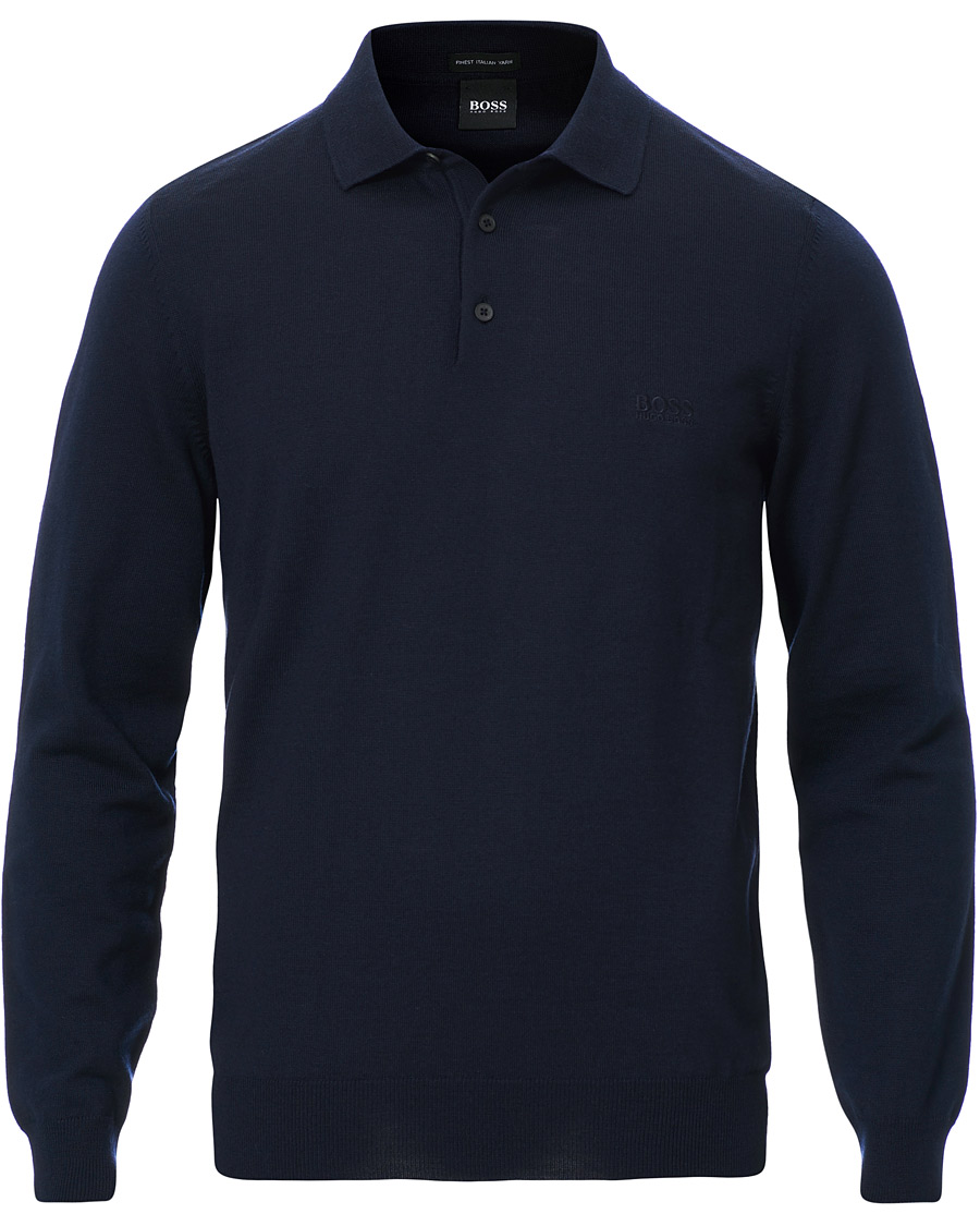 Herren | Pullover | BOSS BLACK | BOSS Bono Knitted Polo Dark Blue