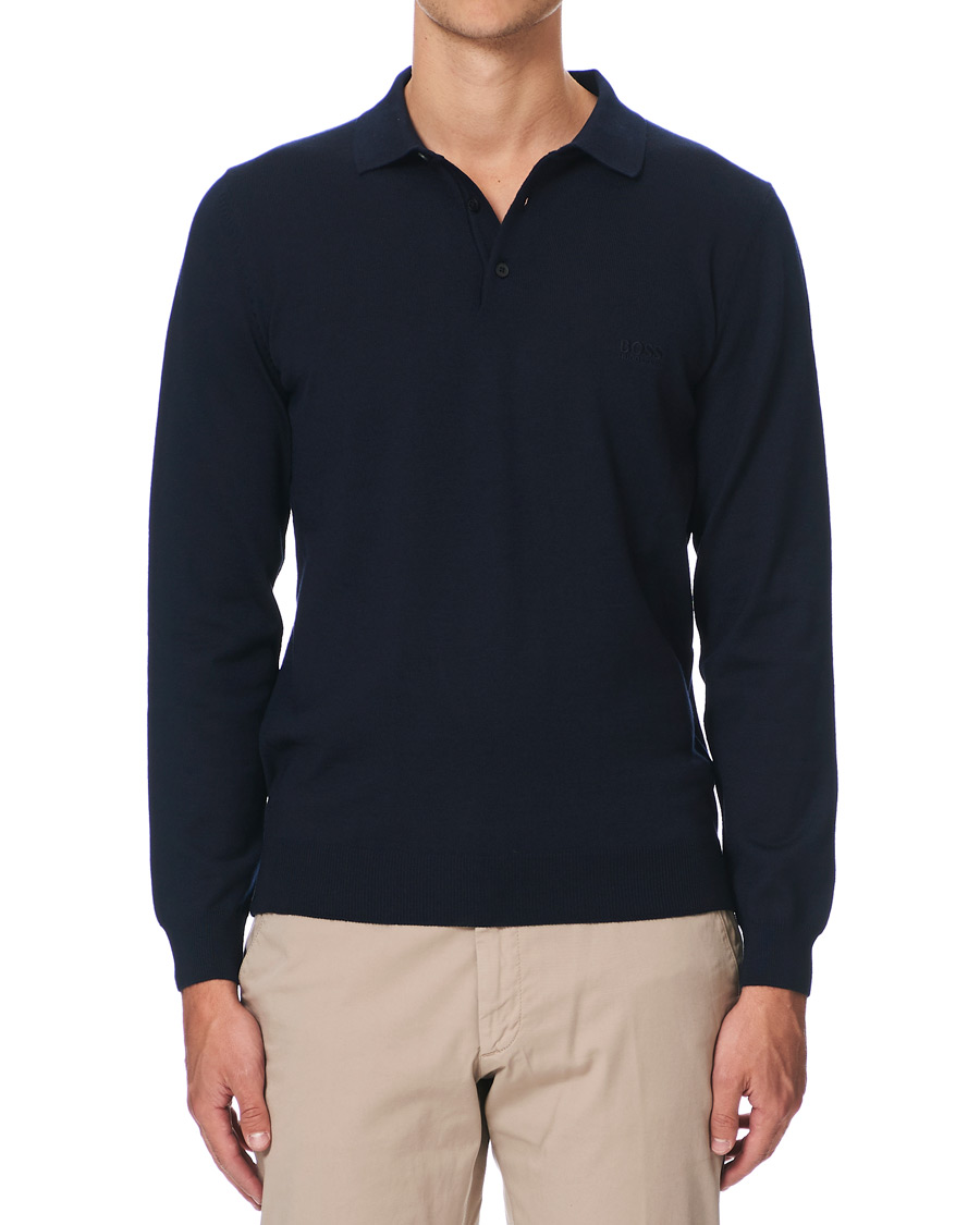 Herren | Pullover | BOSS BLACK | BOSS Bono Knitted Polo Dark Blue