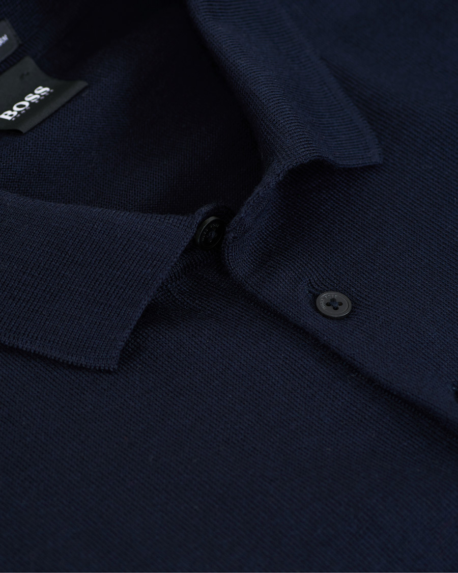 Herren | Pullover | BOSS BLACK | BOSS Bono Knitted Polo Dark Blue