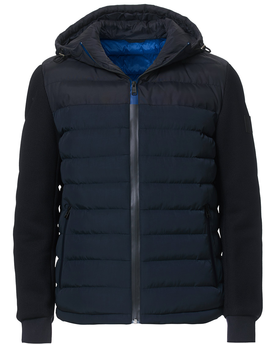 Herren | Jacken | BOSS BLACK | BOSS Celran Garment Dyed Nylon Hybrid Jacket Dark Blue