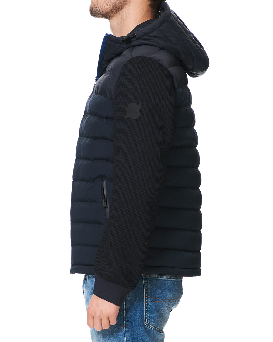 Herren | Jacken | BOSS BLACK | BOSS Celran Garment Dyed Nylon Hybrid Jacket Dark Blue